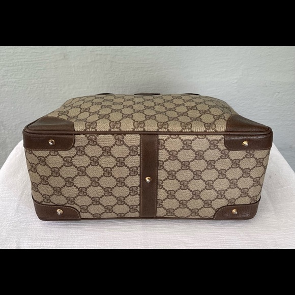 Vintage 80's GUCCI Classic GG Monogram PVC Vinyl Satchel Tote Crossbody Bag - Picture 8 of 13